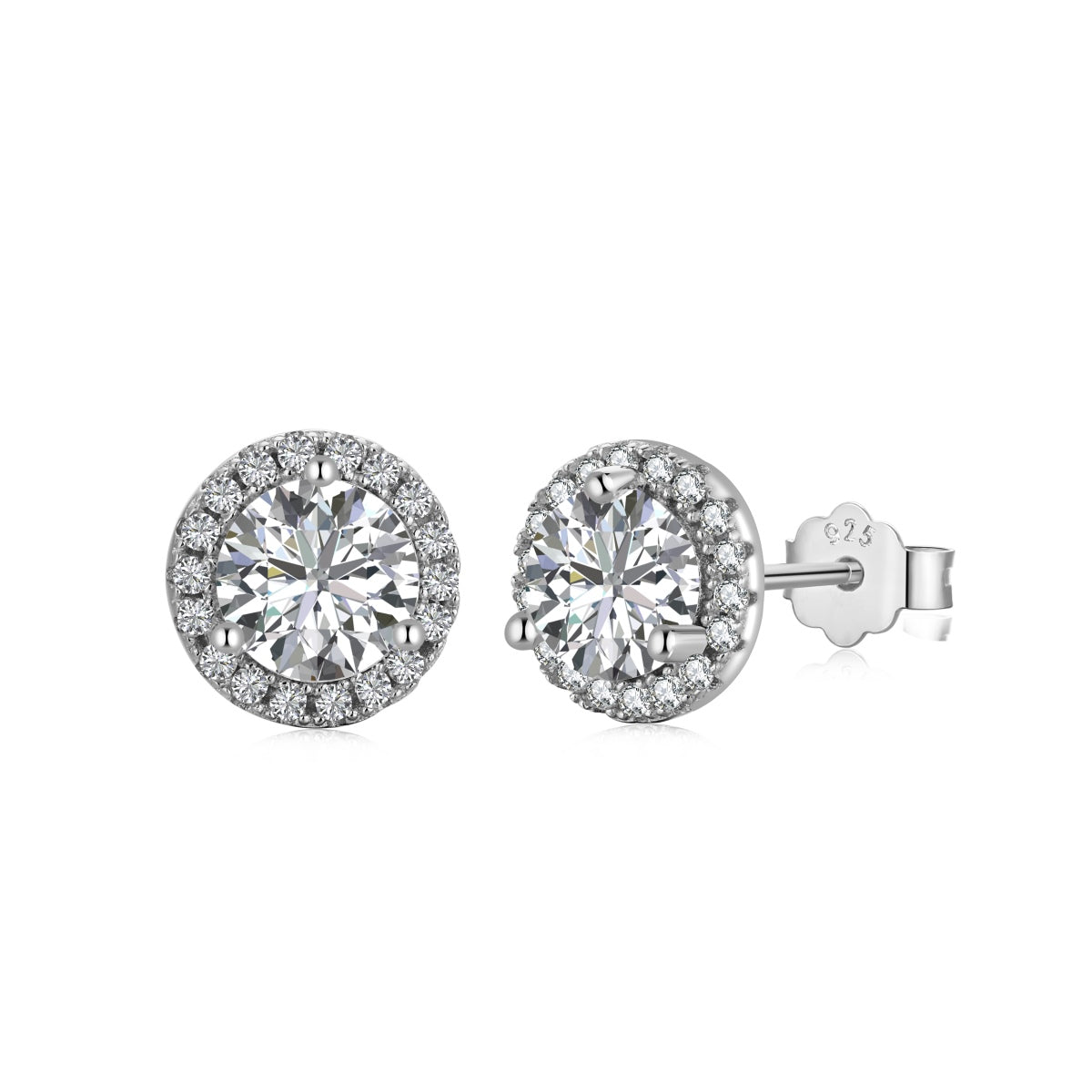 [Mirelle Jewelry]Classic Princess Round Shape Earrings