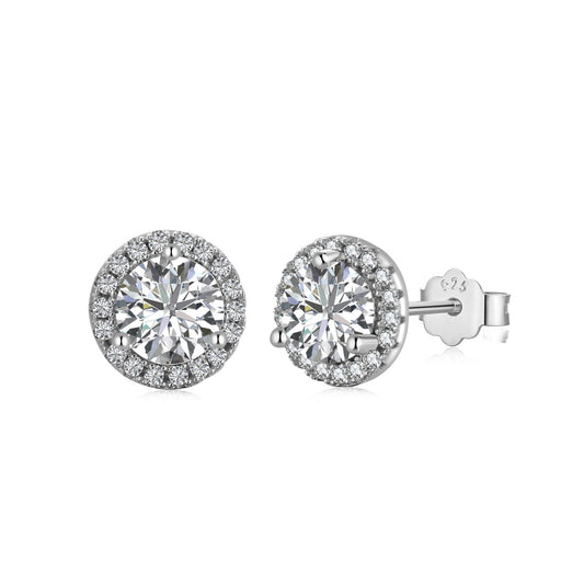 [Mirelle Jewelry]Classic Princess Round Shape Earrings