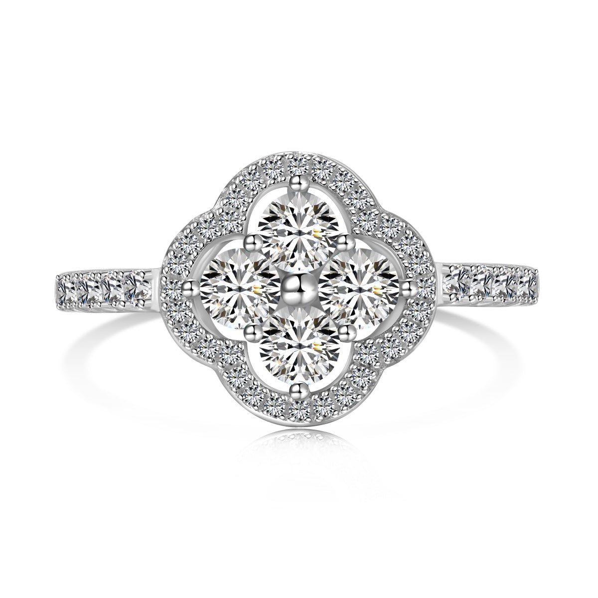 [Mirelle Jewelry]Four Leaf Clover Flower Design Ring