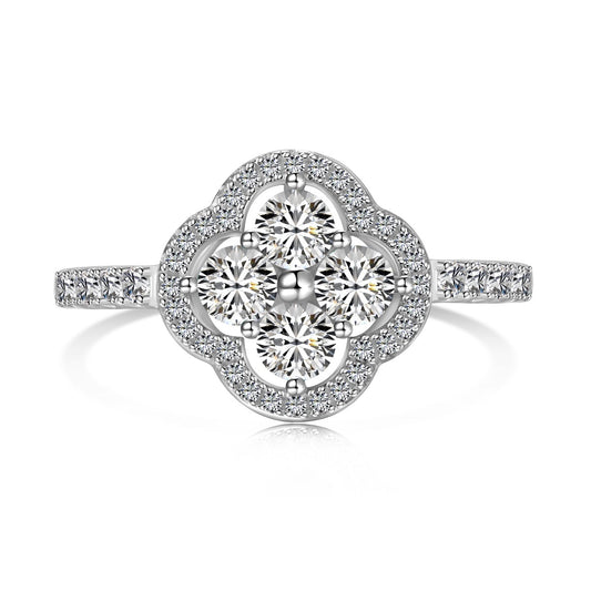 [Mirelle Jewelry]Four Leaf Clover Flower Design Ring
