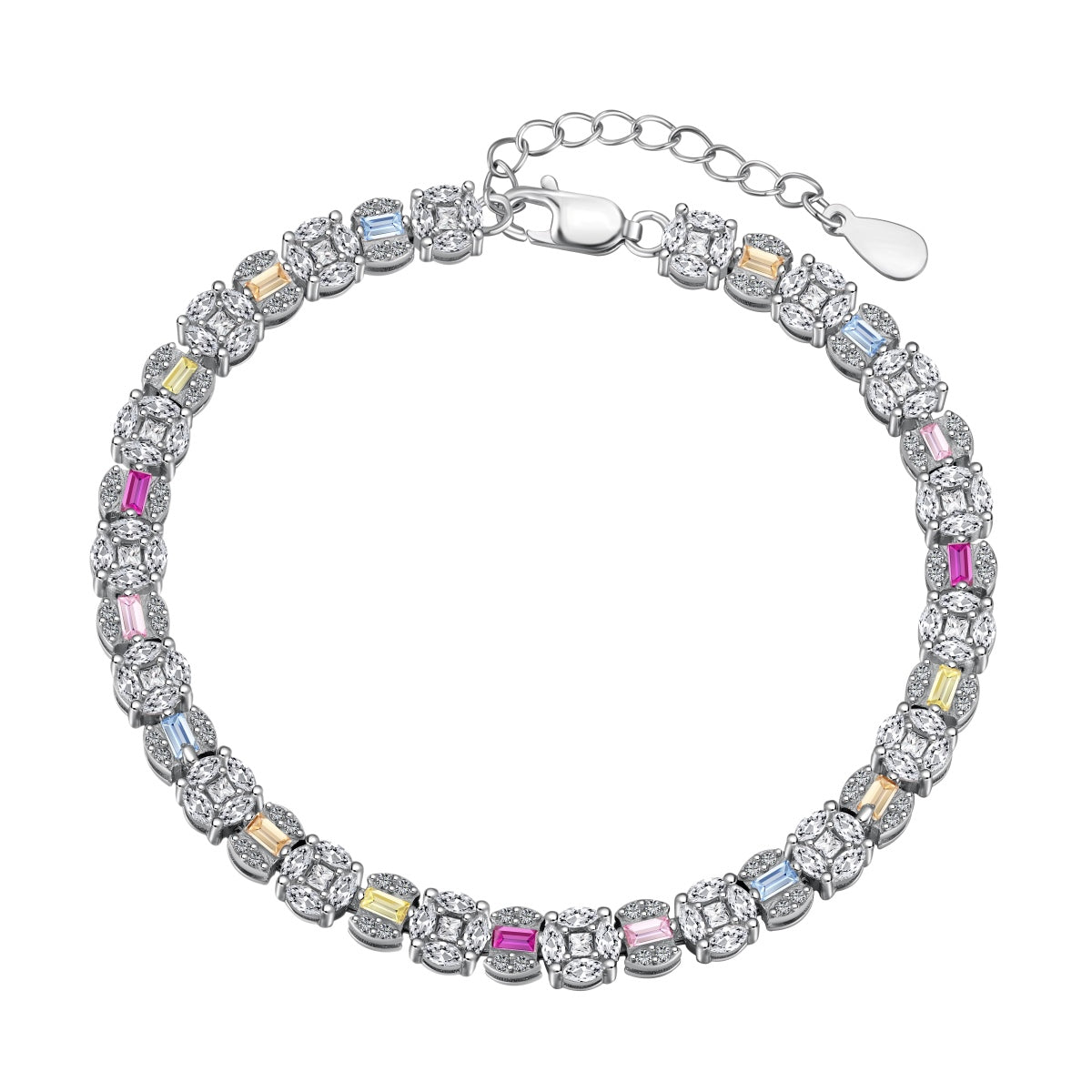 [Mirelle Jewelry]Dazzling Radiant Multi Cut Daily Bracelet