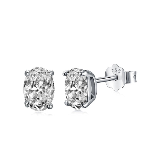 [Mirelle Jewelry]Oval Classic Dignified Elegant Earrings