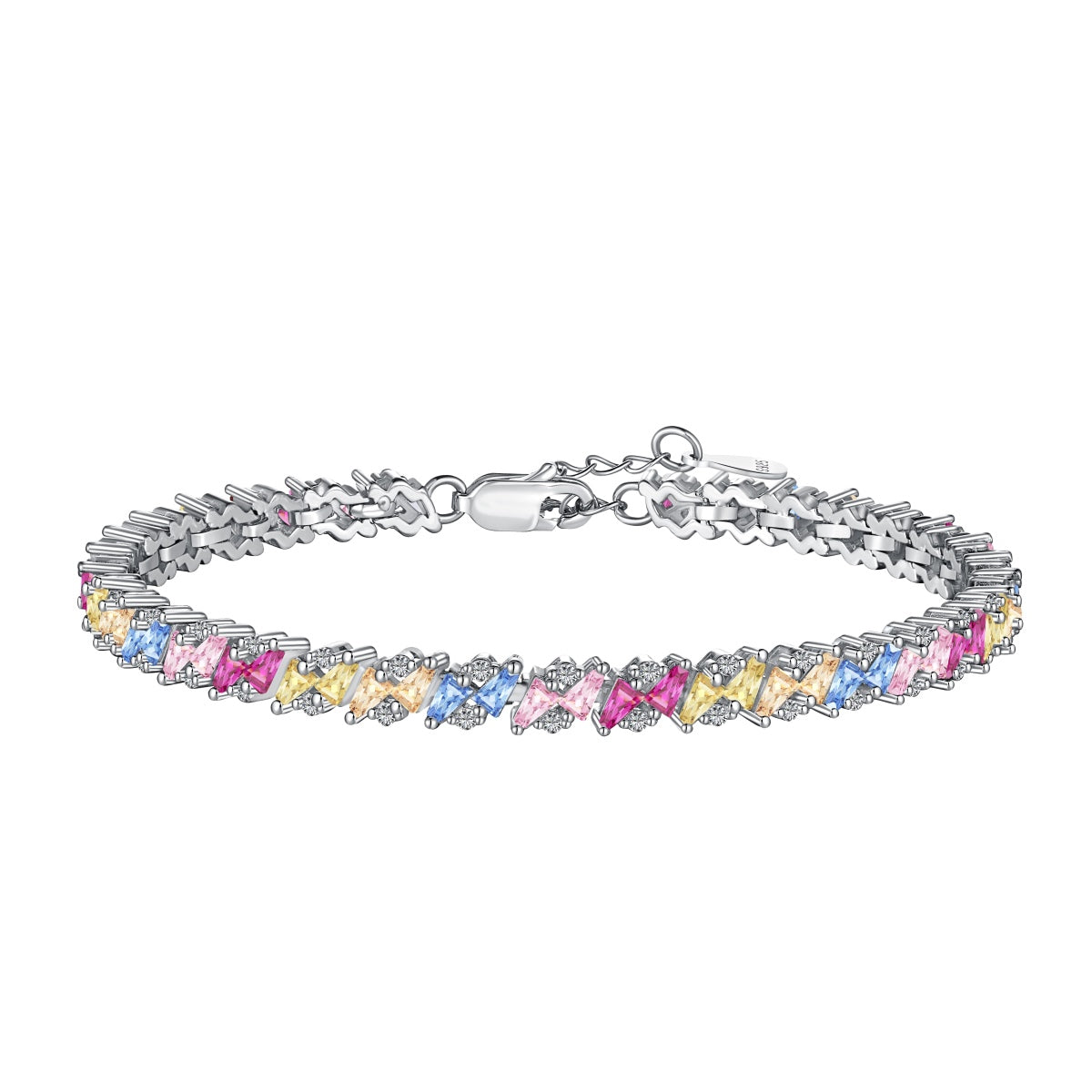 [Mirelle Jewelry]Ornate Sparkling Multi Cut Party Bracelet