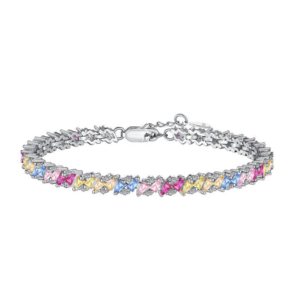 [Mirelle Jewelry]Ornate Sparkling Multi Cut Party Bracelet