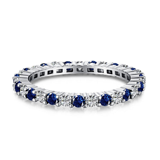 [Mirelle Jewelry]Exquisite Colorful Round Cut Tennis Ring