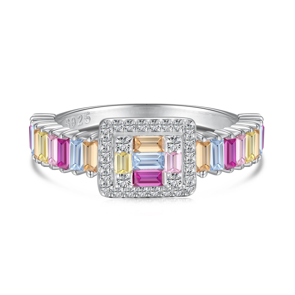 [Mirelle Jewelry]Exquisite Colorful Radiant Cut Party Ring