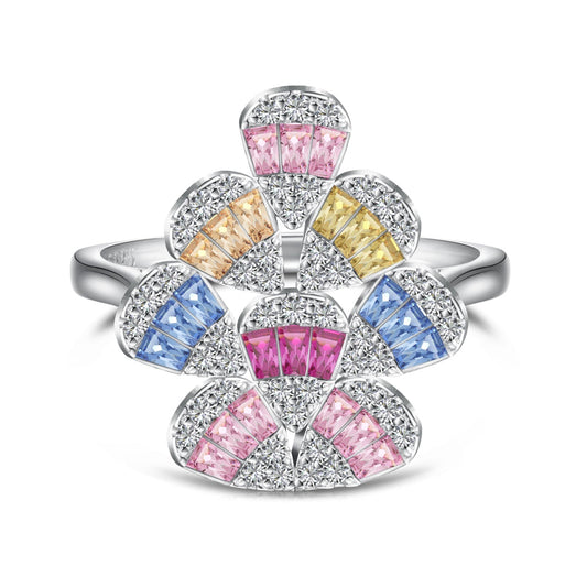 [Mirelle Jewelry]Sparkling Colorful Water Drop Shape Daily Ring