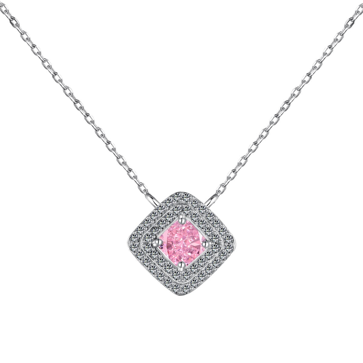 [Mirelle Jewelry]Sparkling Asscher Cut Necklace