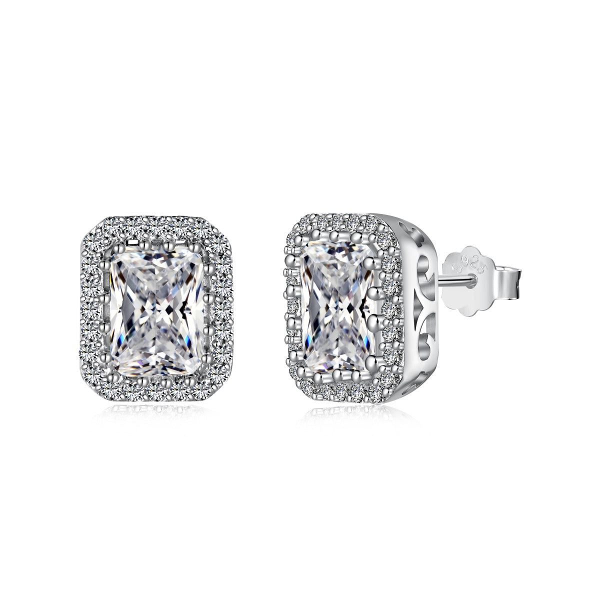 [Mirelle Jewelry]1.0 Carat Luxurious Dainty Emerald Cut Daily Earrings