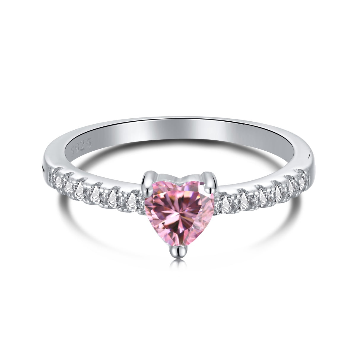 [Mirelle Jewelry]0.5 Carat CaratEternity Charming Heart Shape Lover Ring