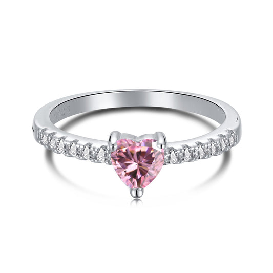[Mirelle Jewelry]0.5 Carat CaratEternity Charming Heart Shape Lover Ring