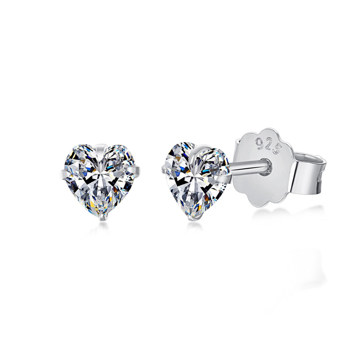 [Mirelle Jewelry]Sparkling Heart Shaped Simple Earrings