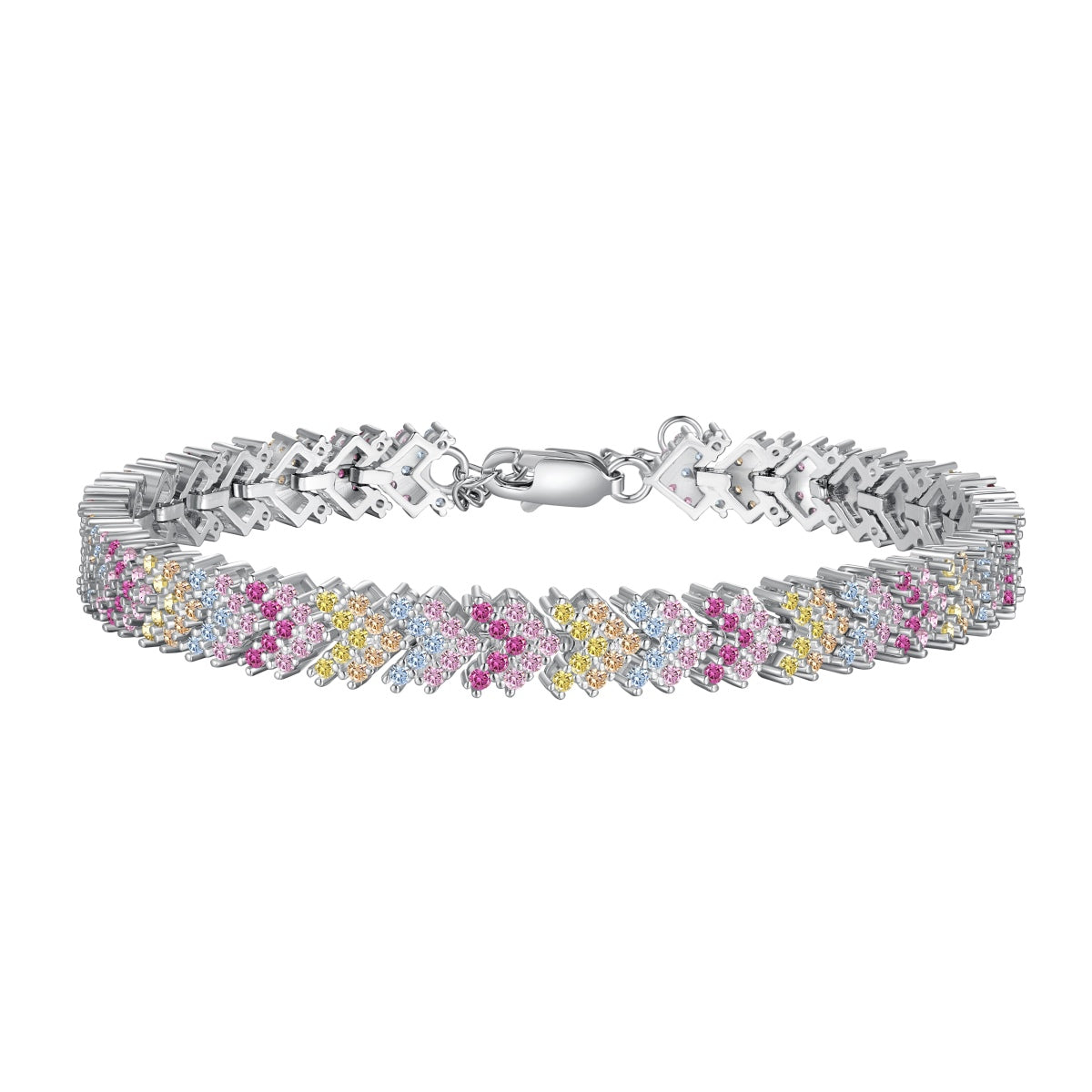 [Mirelle Jewelry]Ornate Sparkling Round Cut Party Bracelet