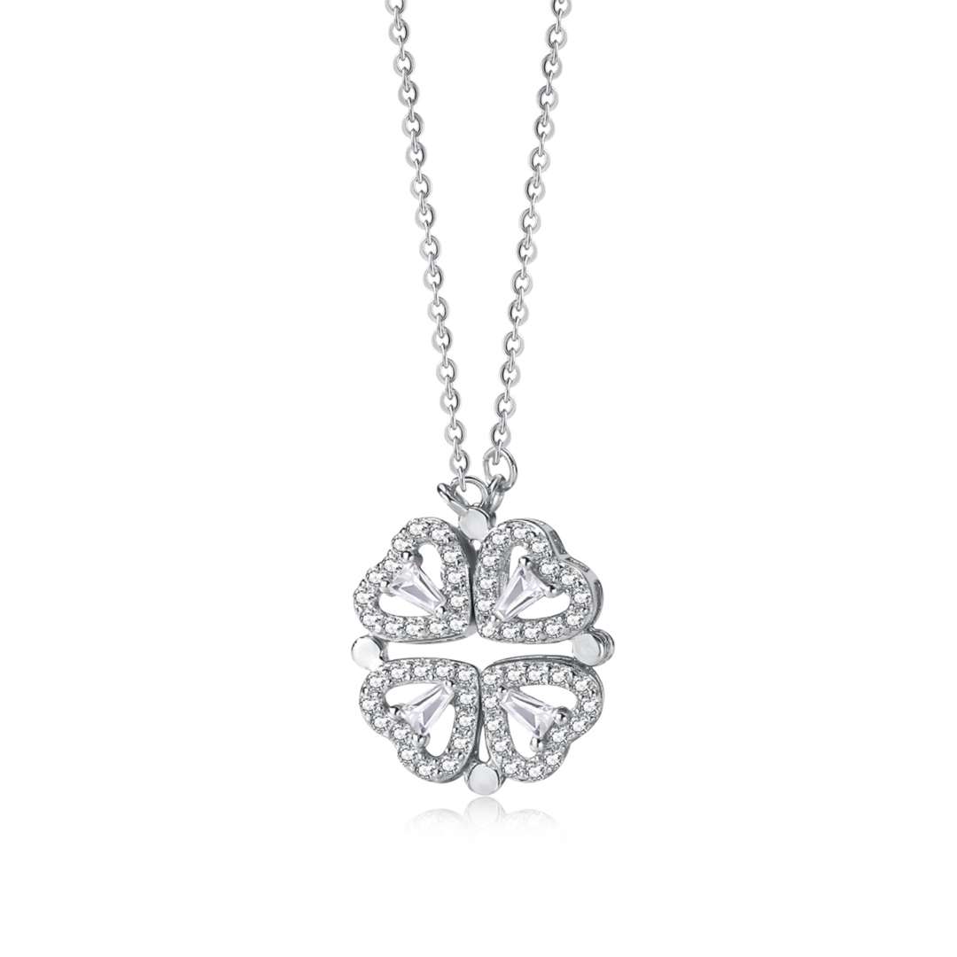 [Mirelle Jewelry]Ornate Heart Cut Flower Shape Necklace
