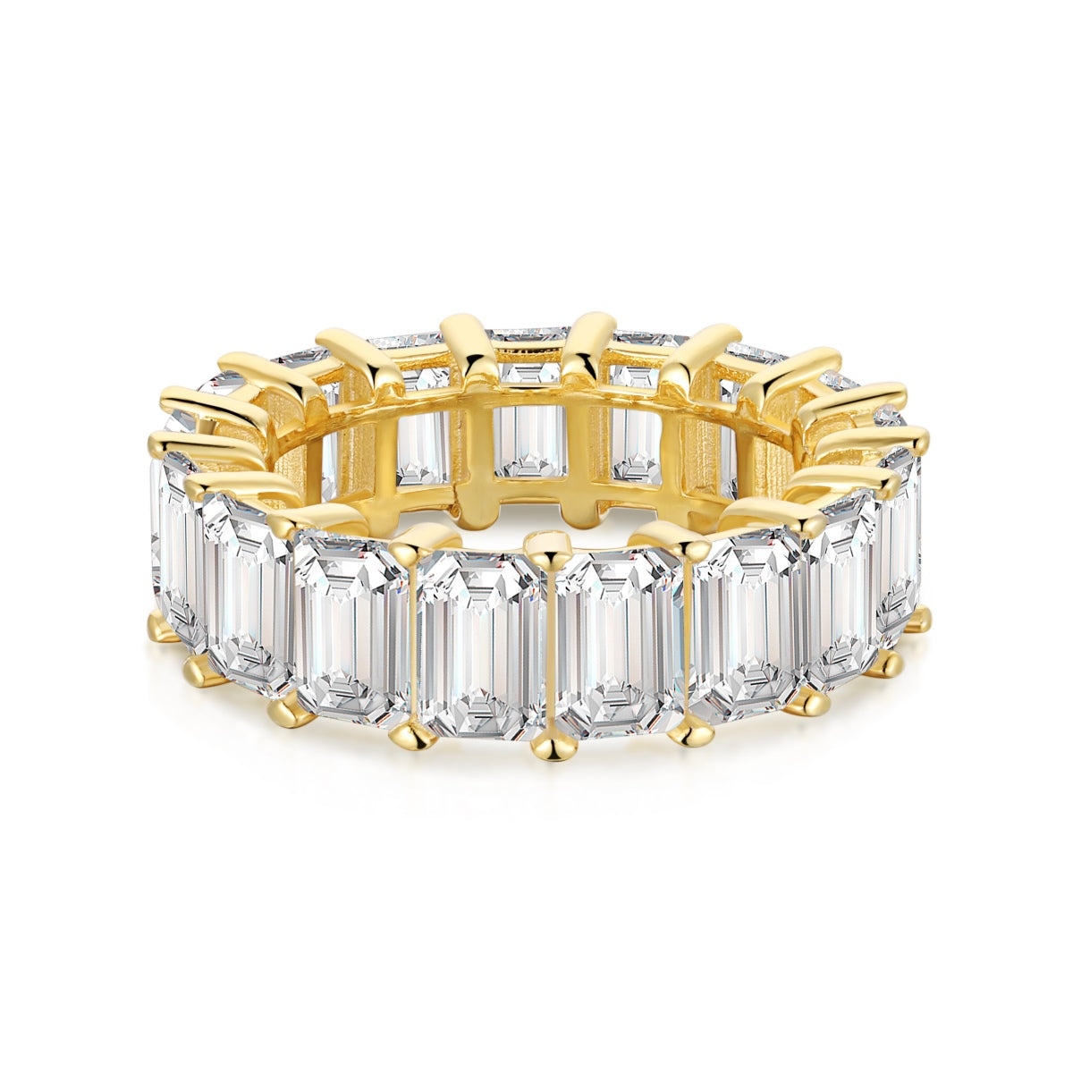 [Mirelle Jewelry]0.75 Carat Elegant Emerald Cut Tennis Ring