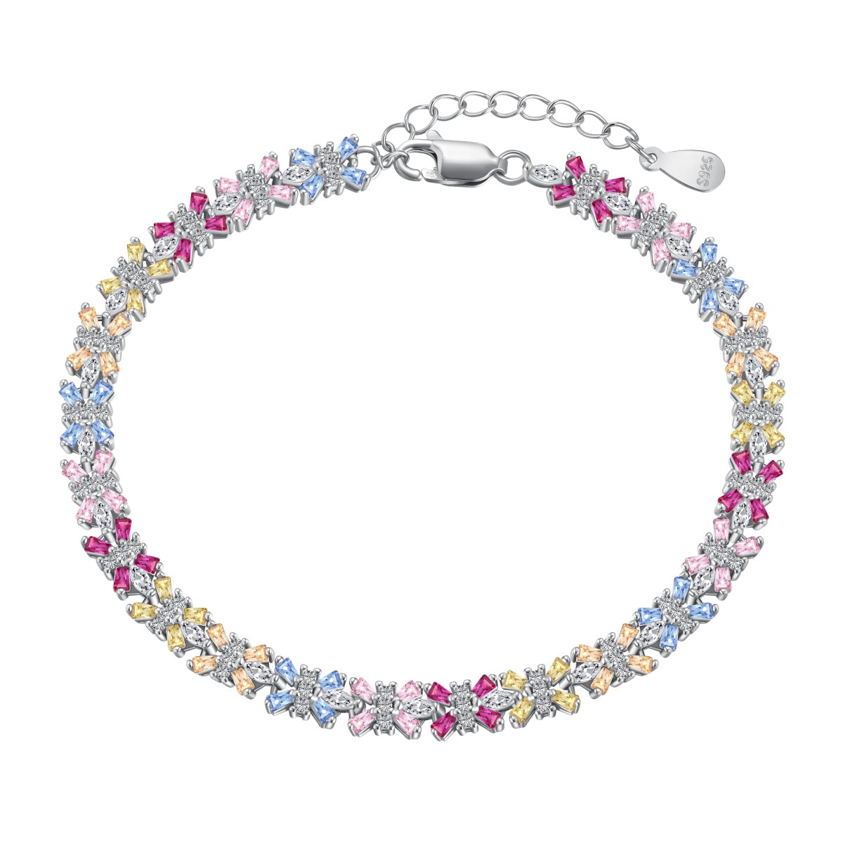 [Mirelle Jewelry]Radiant Colorful Emerald Cut Party Bracelet