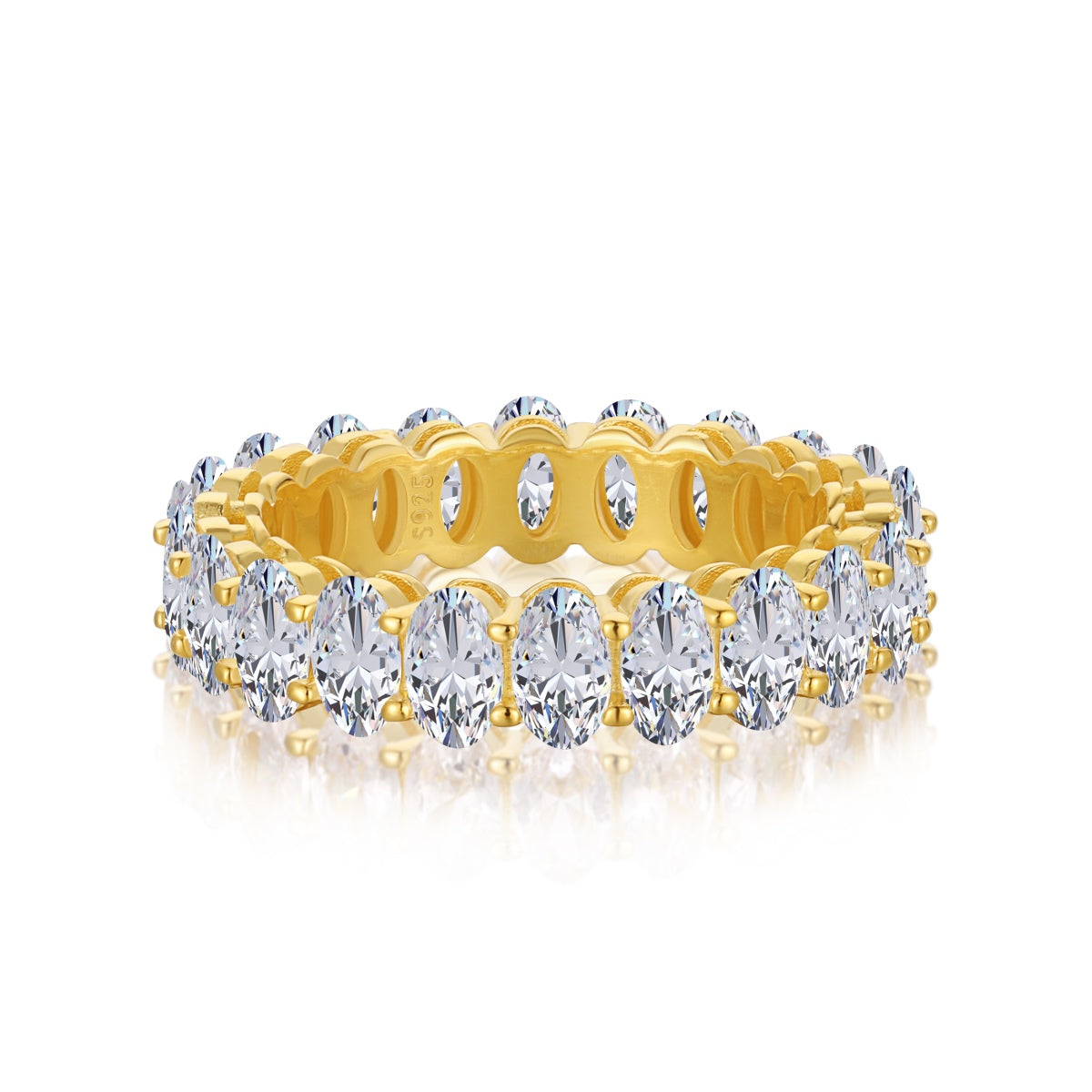 [Mirelle Jewelry]Ornate Oval Cut Tennis Ring