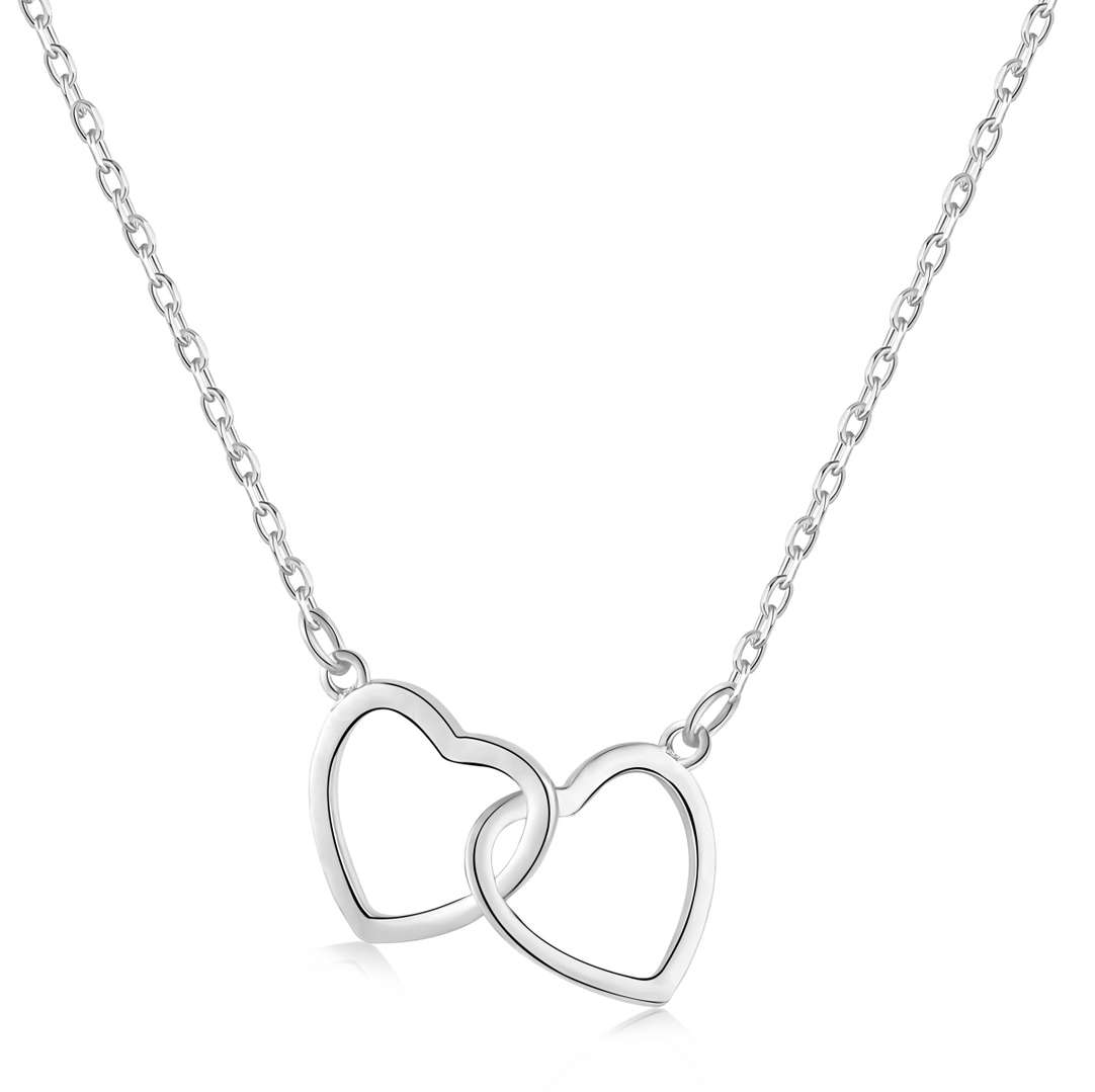 [Mirelle Jewelry]Sterling Silver Love Double Ring Necklace
