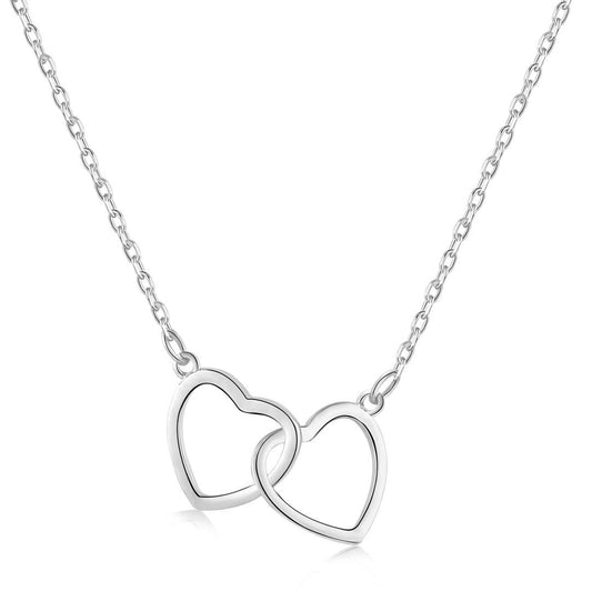 [Mirelle Jewelry]Sterling Silver Love Double Ring Necklace