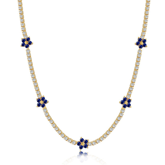 [Mirelle Jewelry]Luxurious Colorful Flower Tennis Necklace