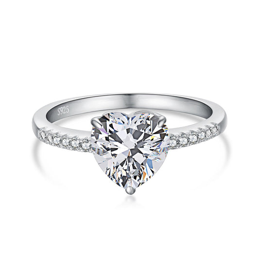 [Mirelle Jewelry]2.0 Carat Dazzling Lustrous Heart Cut Lover Ring
