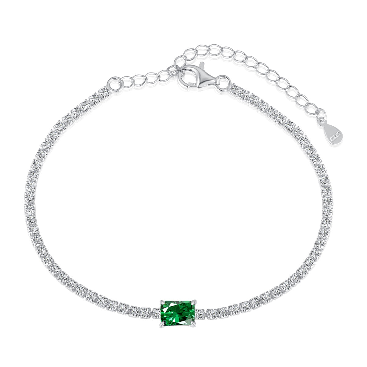 [Mirelle Jewelry]1.0 Carat Unique Emerald Cut Banquet Bracelet