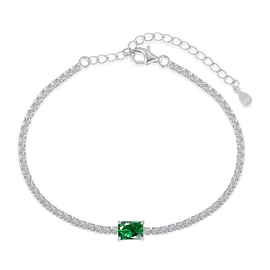 [Mirelle Jewelry]1.0 Carat Unique Emerald Cut Banquet Bracelet