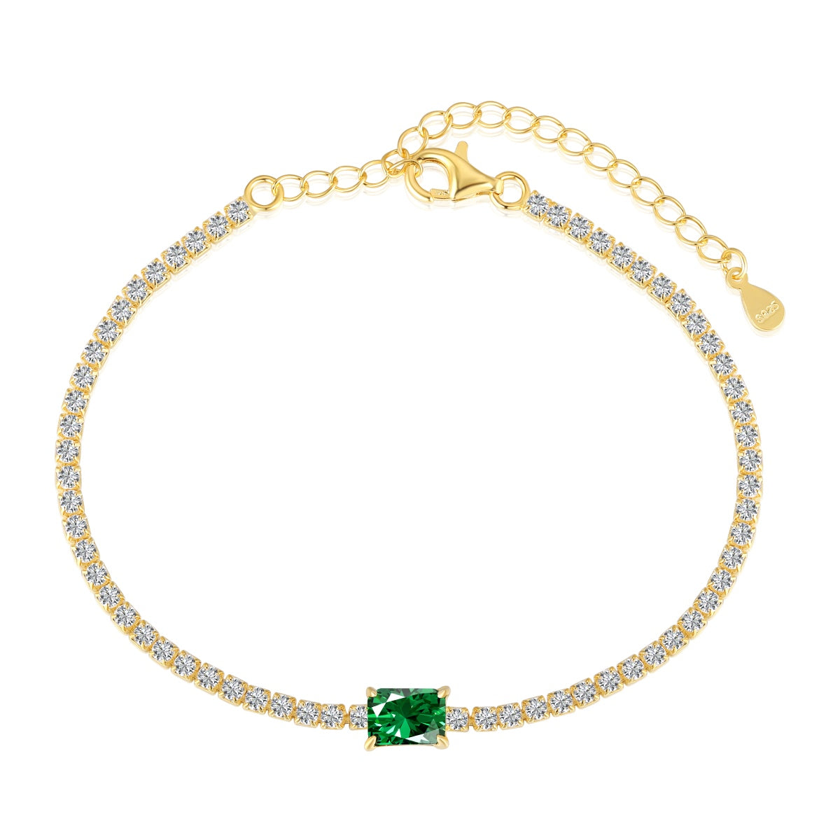 [Mirelle Jewelry]1.0 Carat Unique Emerald Cut Banquet Bracelet