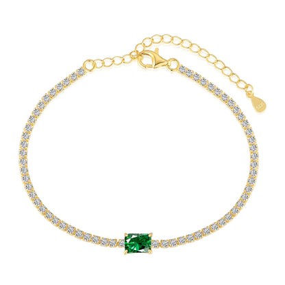 [Mirelle Jewelry]1.0 Carat Unique Emerald Cut Banquet Bracelet