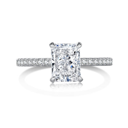 [Mirelle Jewelry]2.0 Carat Dazzling Sparkling Radiant Cut Party Ring