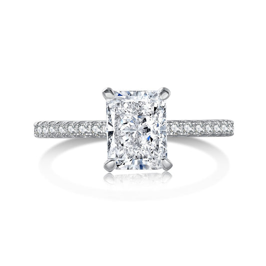 [Mirelle Jewelry]2.0 Carat Dazzling Sparkling Radiant Cut Party Ring