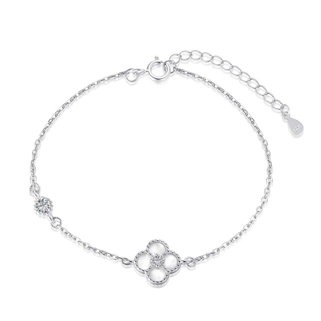 [Mirelle Jewelry]Delicate Four Leaf Clover Bracelet