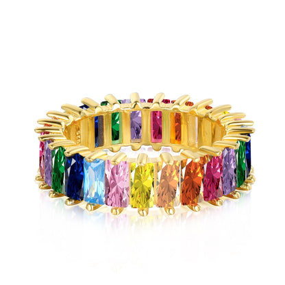 [Mirelle Jewelry]Unique Colorful Radiant Cut RIng