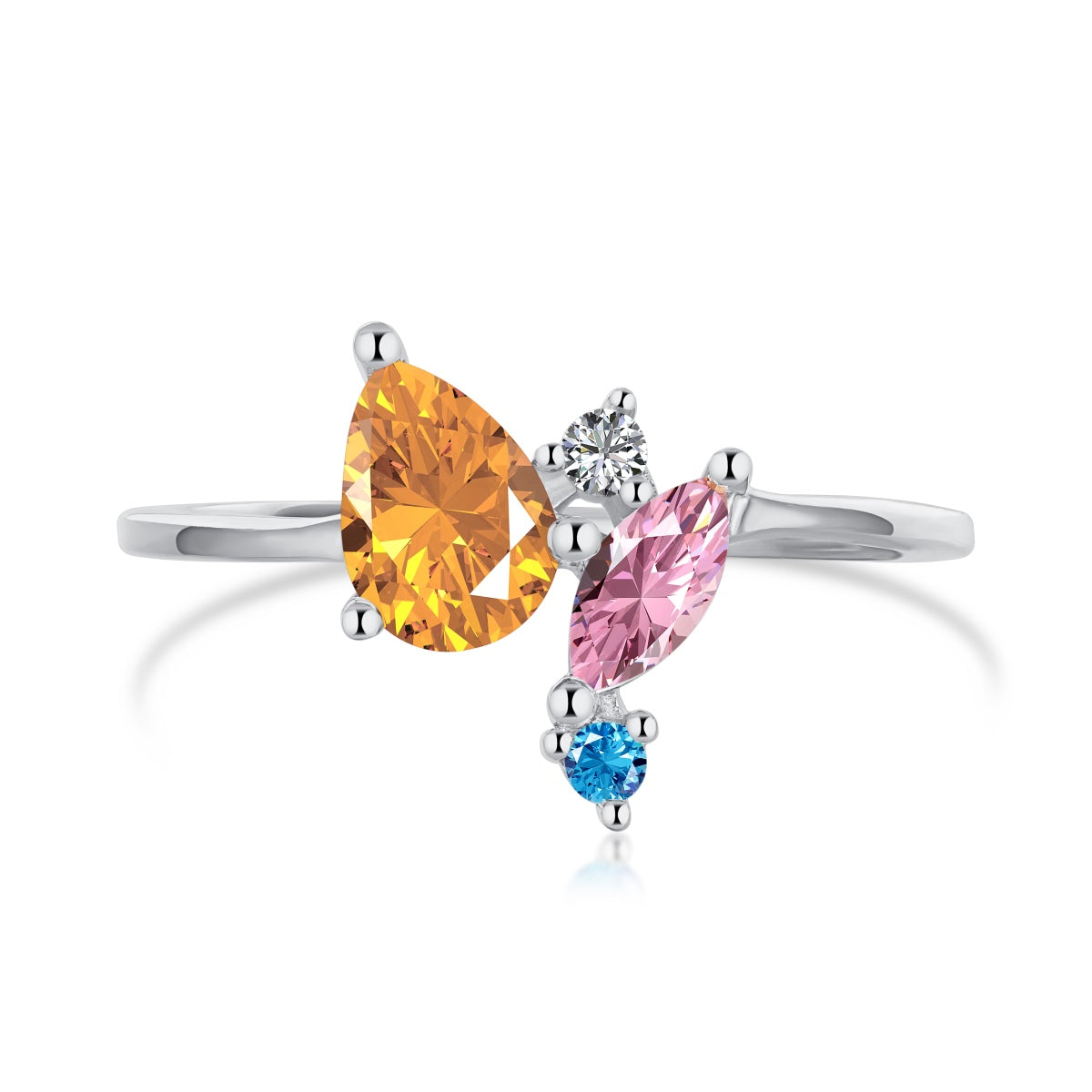 [Mirelle Jewelry]Radiant Colorful Multi Cut Daily Ring