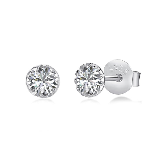 [Mirelle Jewelry]Sparkling Colorful Round Shape Earrings