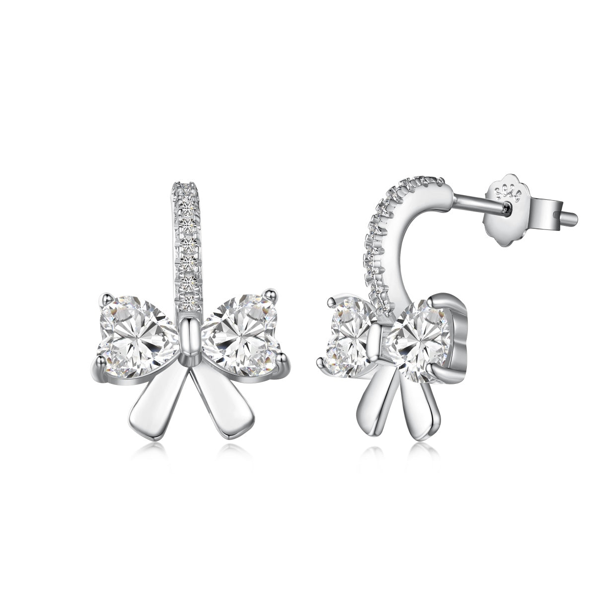 [Mirelle Jewelry]Exquisite Earrings With Heart-Shaped Bow Design
