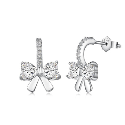 [Mirelle Jewelry]Exquisite Earrings With Heart-Shaped Bow Design