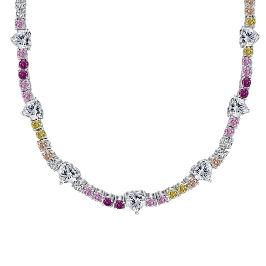 [Mirelle Jewelry]Delicate Colorful Rainbow Tennis Chain