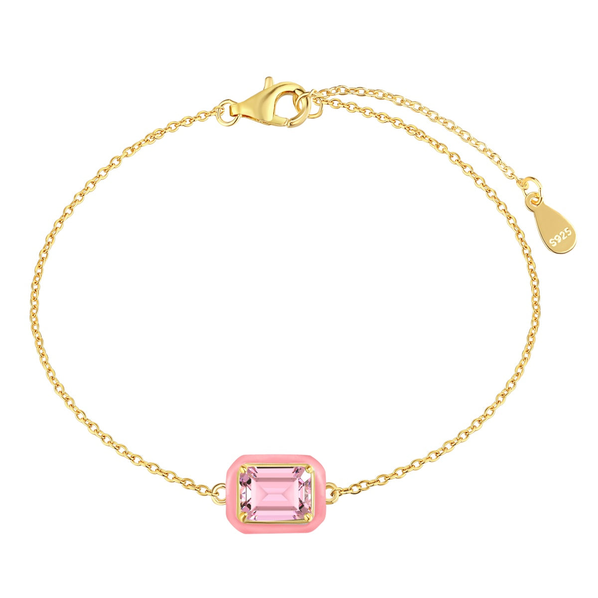 [Mirelle Jewelry]2.0 Carat Sparkling Colorful Emerald Cut Daily Bracelet