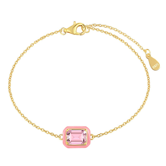 [Mirelle Jewelry]2.0 Carat Sparkling Colorful Emerald Cut Daily Bracelet
