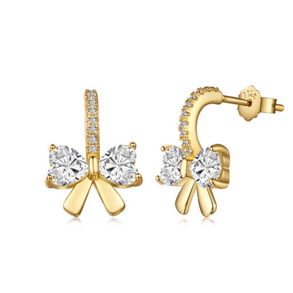 [Mirelle Jewelry]Exquisite Earrings With Heart-Shaped Bow Design