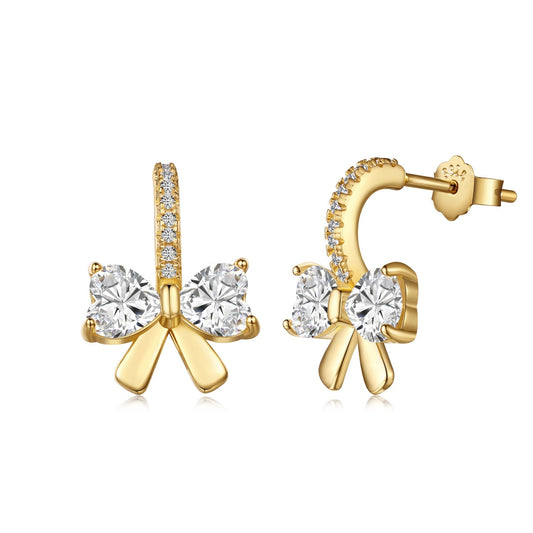 [Mirelle Jewelry]Exquisite Earrings With Heart-Shaped Bow Design