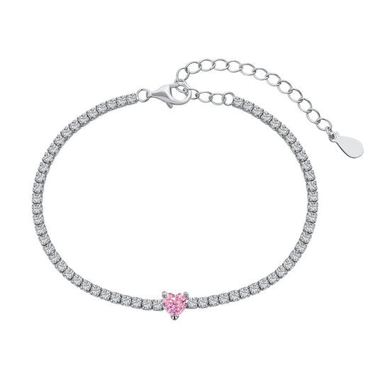 [Mirelle Jewelry]0.5 Carat Elegant Romantic Heart Shape Lover Bracelet