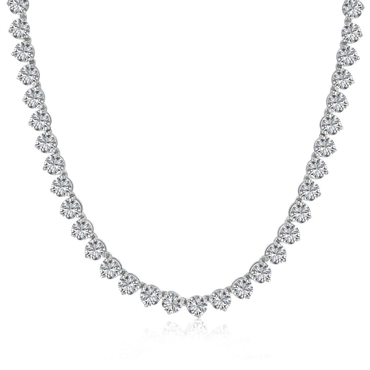[Mirelle Jewelry]Ornate Heart Cut Tennis Necklace