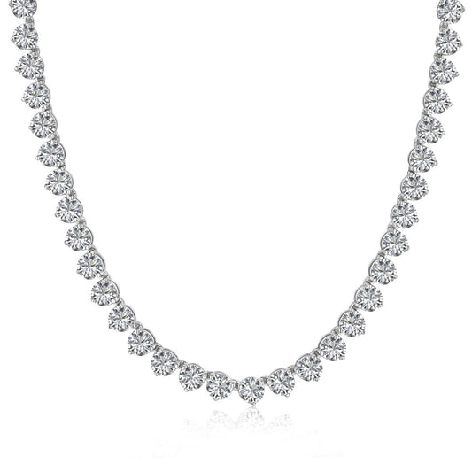 [Mirelle Jewelry]Ornate Heart Cut Tennis Necklace