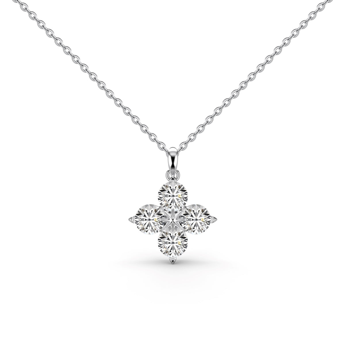 [Mirelle Jewelry]Four-Leaf Clover And Eight-Pointed Star Necklace