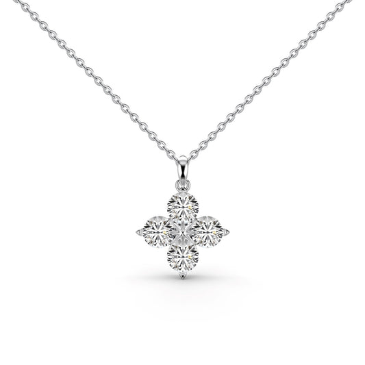 [Mirelle Jewelry]Four-Leaf Clover And Eight-Pointed Star Necklace