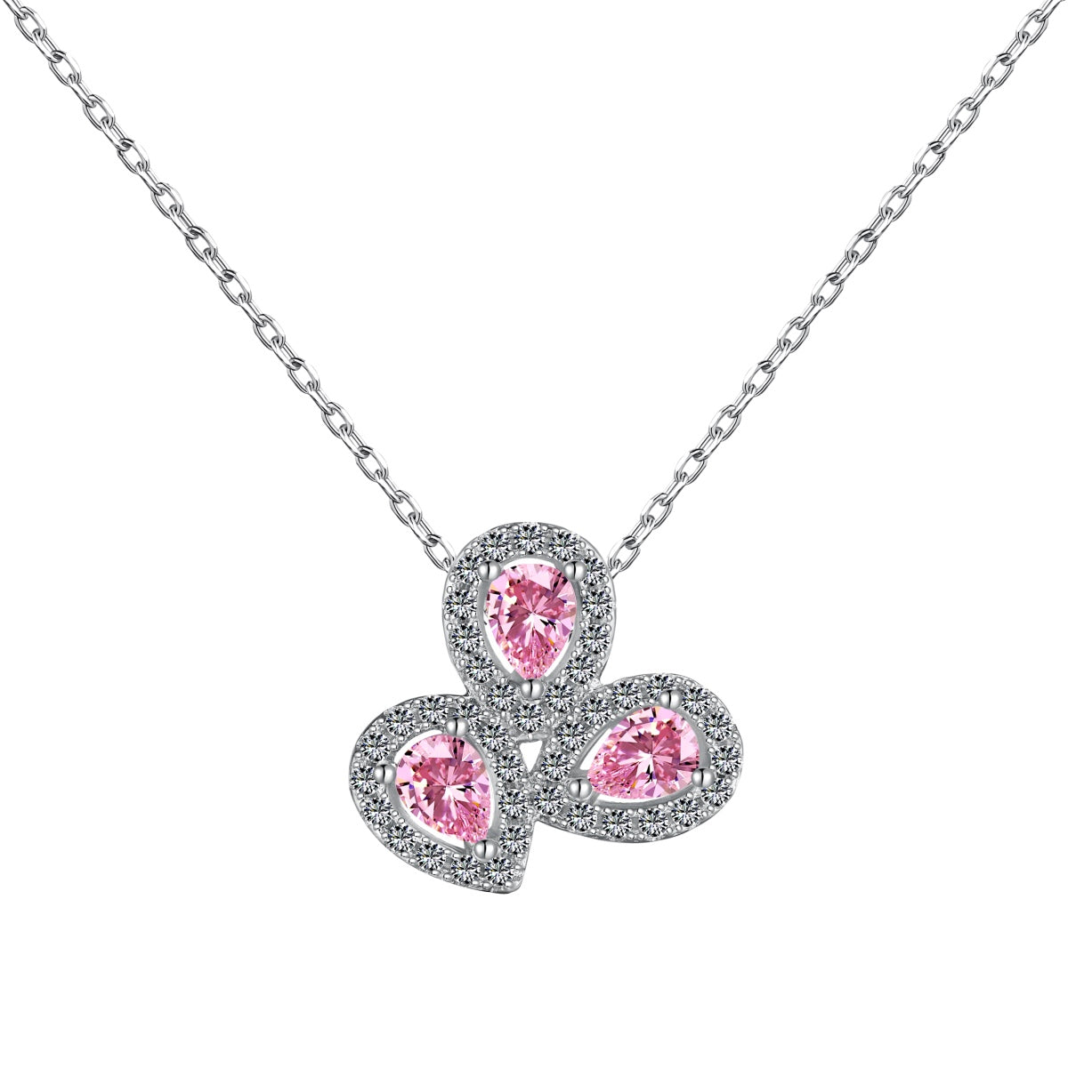 [Mirelle Jewelry]Elegant Flower Shape Pear Cut Necklace
