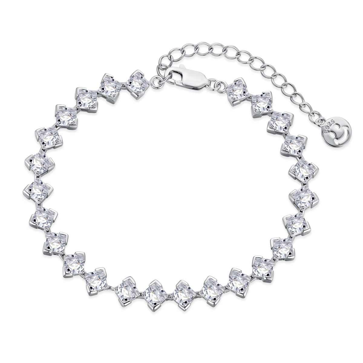 [Mirelle Jewelry]0.5 Carat Ornate Princess Cut Daily Bracelet