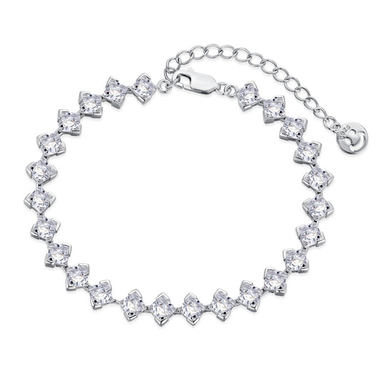 [Mirelle Jewelry]0.5 Carat Ornate Princess Cut Daily Bracelet